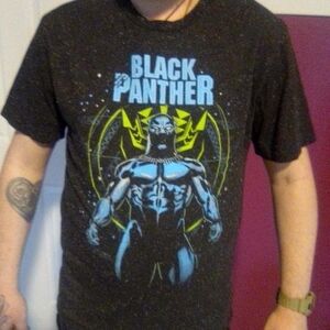 Marvel Black Panther Short Sleeve Tee Black Blue
